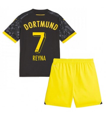 Borussia Dortmund Giovanni Reyna #7 Bortaställ Barn 2023-24 Kortärmad (+ Korta byxor)